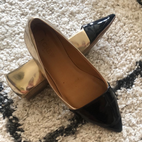 🌸SALE🌸 Black & Gold J.Crew Flats - Picture 2 of 7